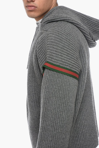 Cashmere Blend Hoodie with Iconic Detail