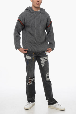 Cashmere Blend Hoodie with Iconic Detail