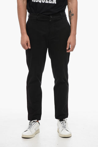 Pantaloni Chino in Cotone con Cordino Laterale