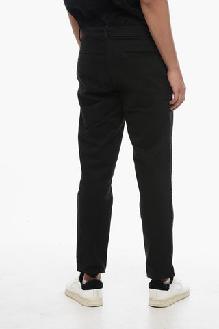 Pantaloni Chino in Cotone con Cordino Laterale