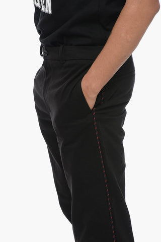 Pantaloni Chino in Cotone con Cordino Laterale