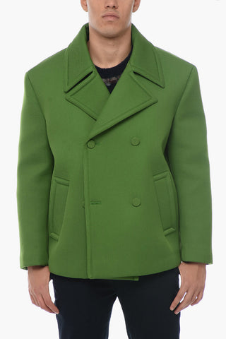 Box-Fit Wool Blend Double-breasted Peacoat