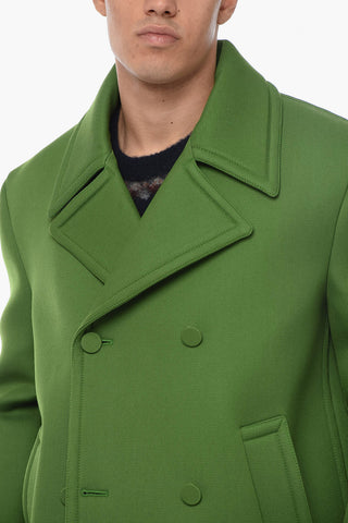 Box-Fit Wool Blend Double-breasted Peacoat