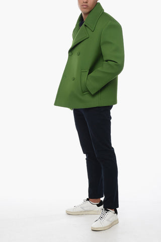 Box-Fit Wool Blend Double-breasted Peacoat
