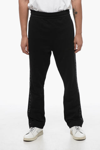 MATT BLACK Joggers in Cotone Garzato con Bande Laterali Logate
