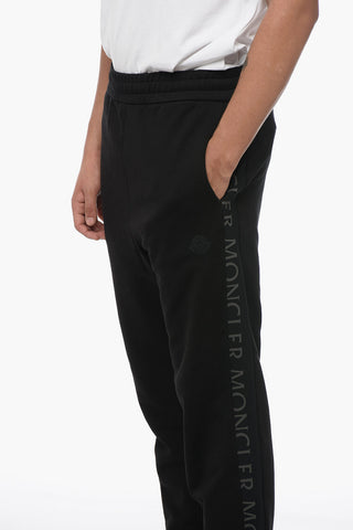 MATT BLACK Joggers in Cotone Garzato con Bande Laterali Logate