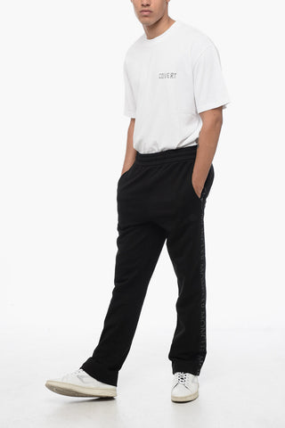 MATT BLACK Joggers in Cotone Garzato con Bande Laterali Logate