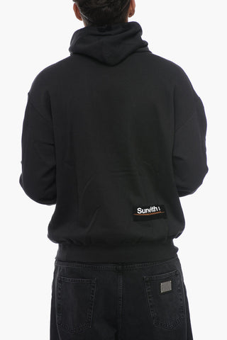 Maxi Cotton Hoodie with Breast Pocket