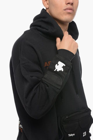 Maxi Cotton Hoodie with Breast Pocket