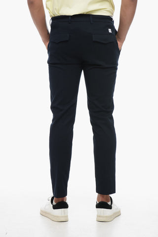 Pantaloni Chino in Cotone Stretch a Tinta Unita