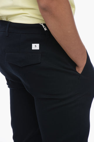 Pantaloni Chino in Cotone Stretch a Tinta Unita