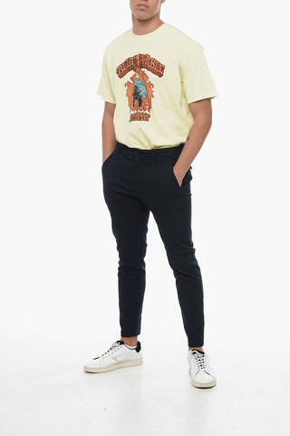 Pantaloni Chino in Cotone Stretch a Tinta Unita