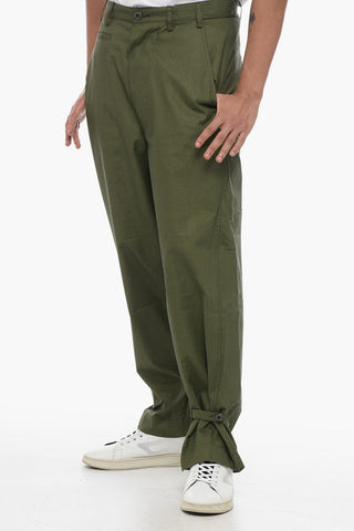 Baloon Fit Cotton Pants with Belt Loops