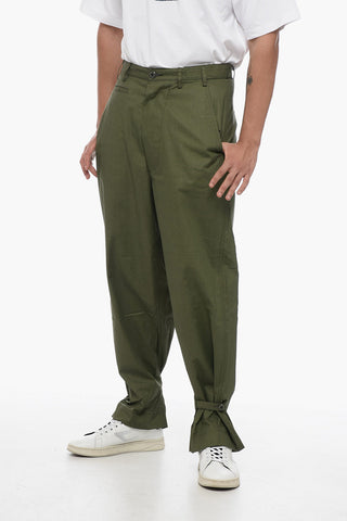 Baloon Fit Cotton Pants with Belt Loops