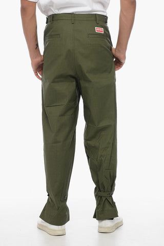Baloon Fit Cotton Pants with Belt Loops