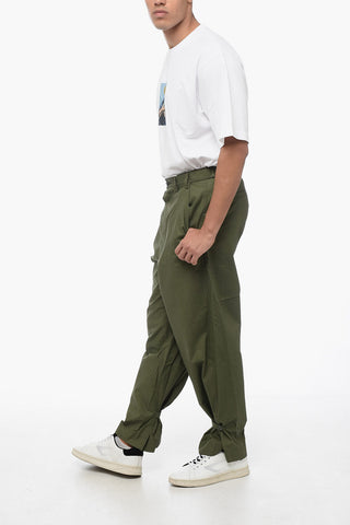 Baloon Fit Cotton Pants with Belt Loops