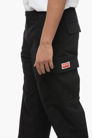 Cotton Cargo Pants with Drawstringed Waistband