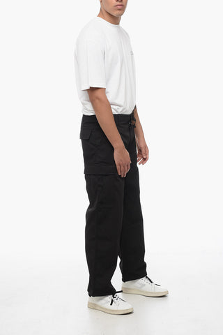 Cotton Cargo Pants with Drawstringed Waistband