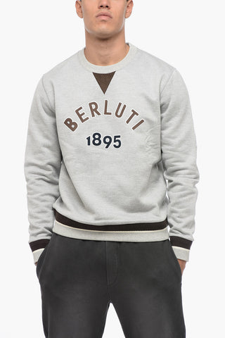 Cotton COLLEGE Sweatshirt with Suede Logo Patch