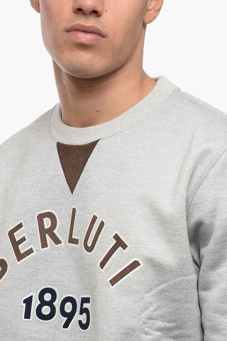Cotton COLLEGE Sweatshirt with Suede Logo Patch