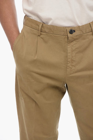 Regular Waist Solid Color Chinos Pants