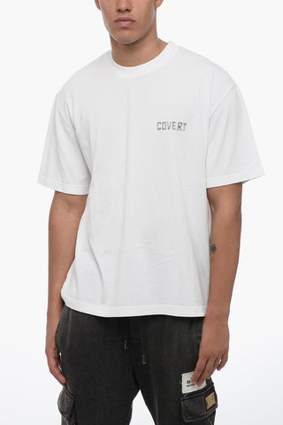 Solid Color Crew-neck T-Shirt with Printed Logo