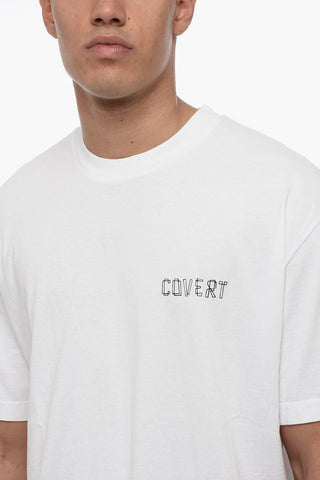 Solid Color Crew-neck T-Shirt with Printed Logo