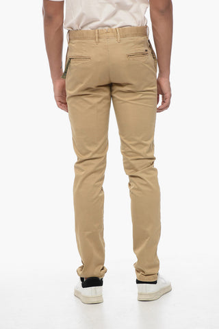 Pantaloni Chino in Cotone Stretch a Tinta Unita