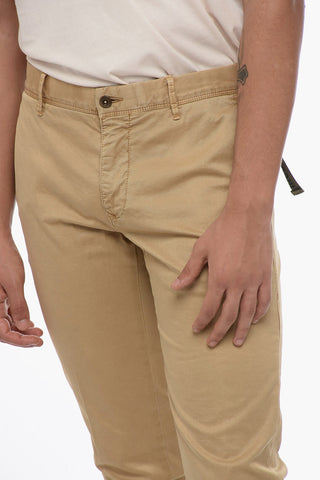 Pantaloni Chino in Cotone Stretch a Tinta Unita
