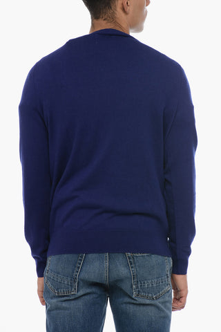 Cotton Blend EVANS Sweater with Jacquard Logo