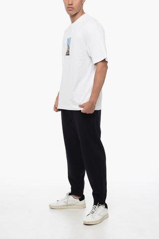 Crew Neck MARY T-Shirt with Print and Rhinestones