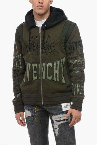 Hooded Wool Sweatshirt With Logo Embroidery