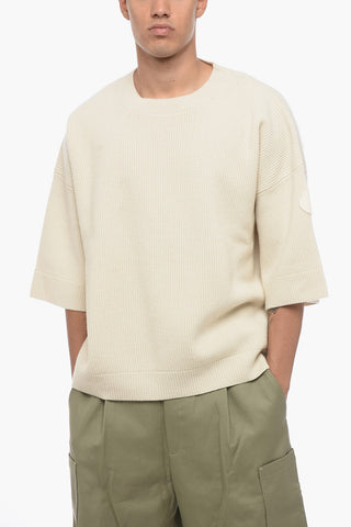 ROC NATION Crew Neck Virgin Wool Short-sleeved Sweater