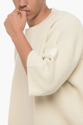 ROC NATION Crew Neck Virgin Wool Short-sleeved Sweater
