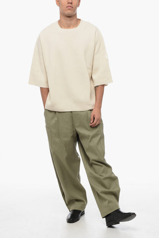 ROC NATION Crew Neck Virgin Wool Short-sleeved Sweater