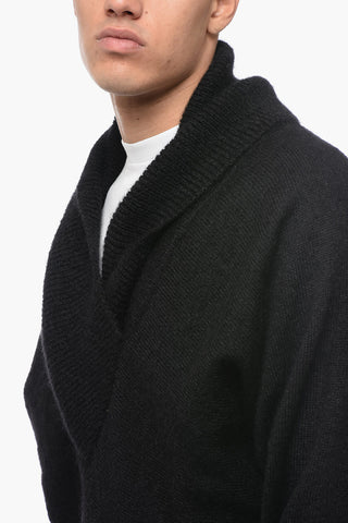 Maglia in Misto Mohair con Collo a Scialle
