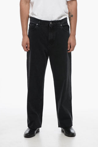 Jeans Mom Fit in Cotone con Passanti 28cm