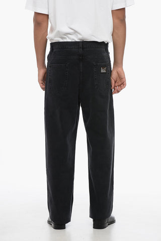 Jeans Mom Fit in Cotone con Passanti 28cm