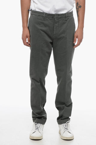 Stretch Cotton Chinos Pants with Cuffs