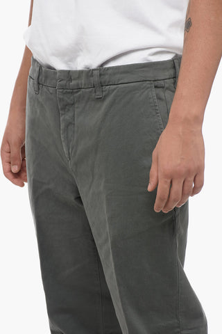 Stretch Cotton Chinos Pants with Cuffs