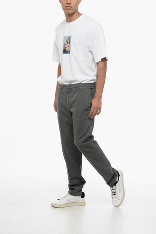 Stretch Cotton Chinos Pants with Cuffs