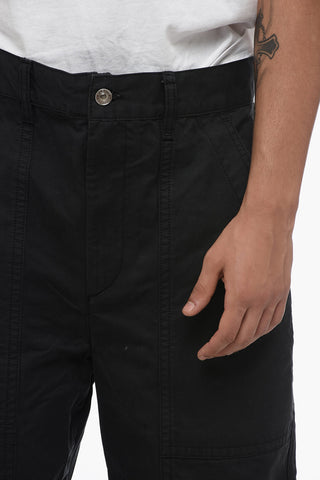 Cotton Carrot-Fit Trousers with Belt Loops