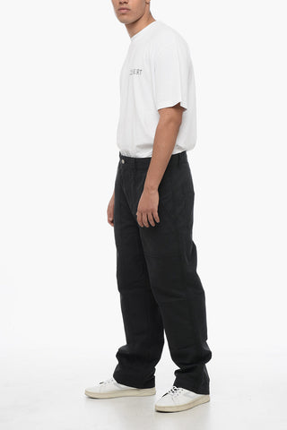 Cotton Carrot-Fit Trousers with Belt Loops