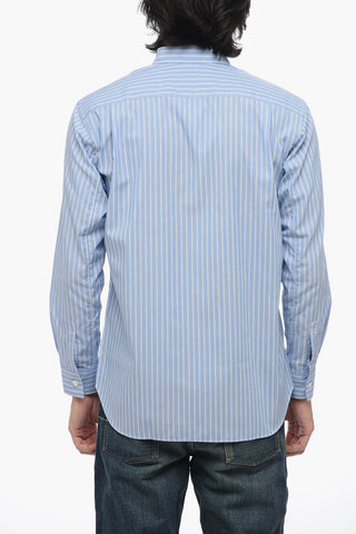 SHIRT Balanced Stripe Cotton Shirt with Tartan Inserts