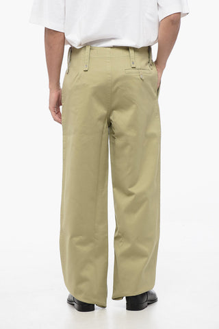 Cotton Wide Leg Pants with Belt Loops