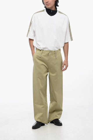 Cotton Wide Leg Pants with Belt Loops