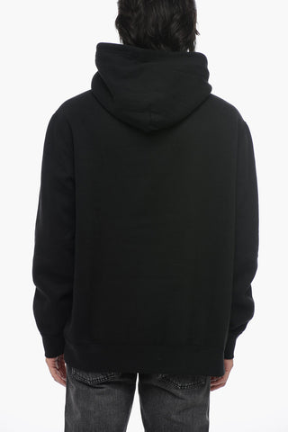 Cotton Blend Hoodie with Corduroy Logo Patches
