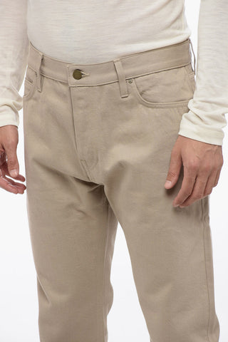 Frayed Hem Cotton Twill Jeans 20cm