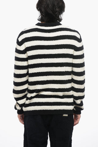 Striped Crewneck Sweater With Embroidered Logo