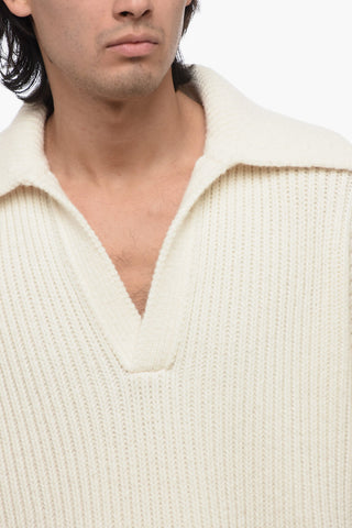 Oversize-Fit Cashmere Blend Jumper With Polo Collar